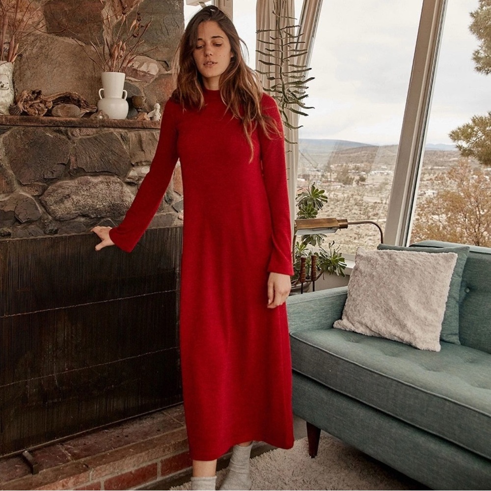 Christy Dawn Charlie Dress / Red Ribbed Knit / XS S